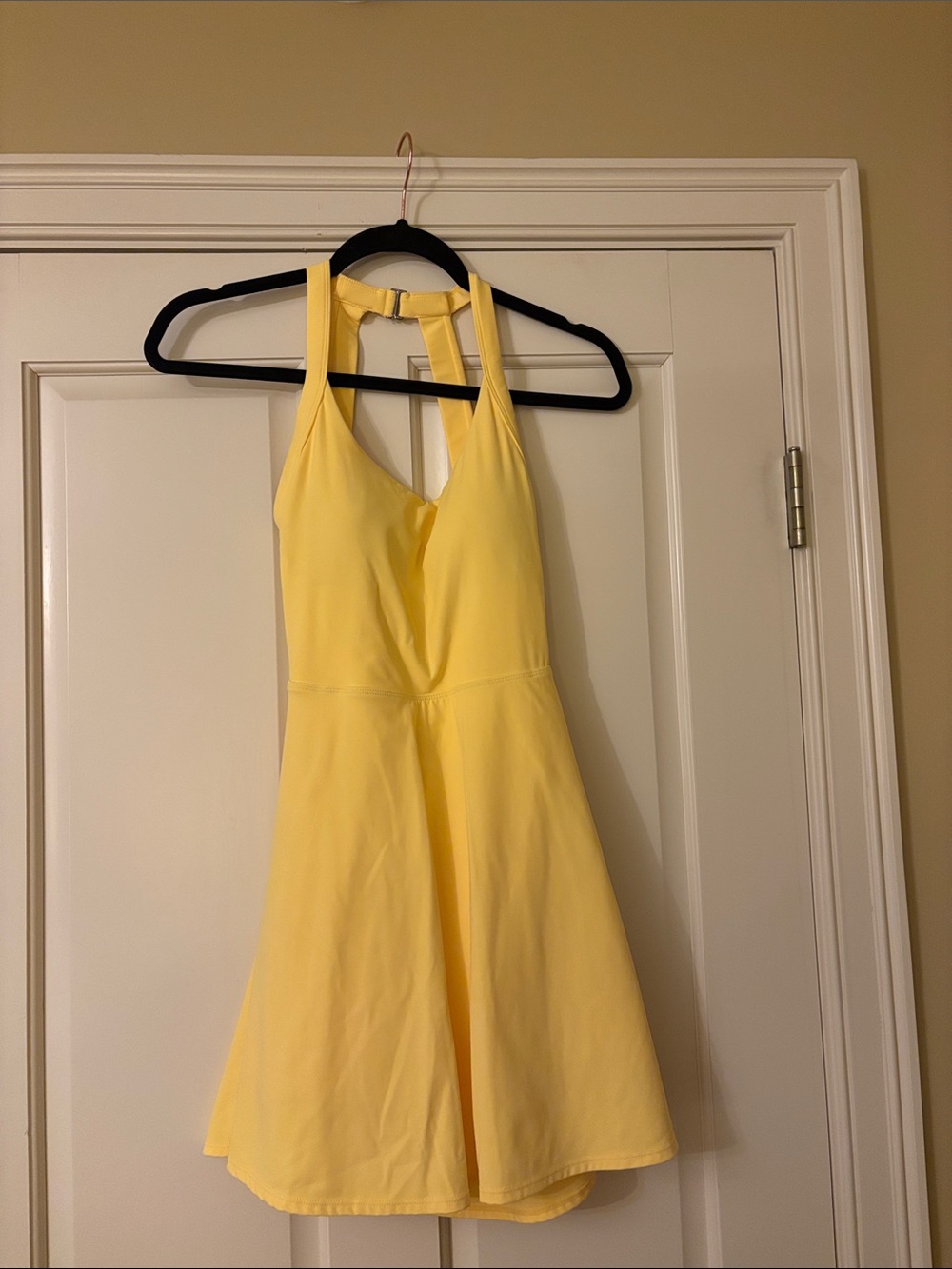 HALARA Yellow Halter Skater Dress